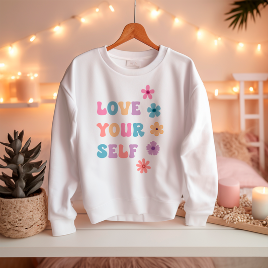 Sweatshirt - Love yourself  flowers